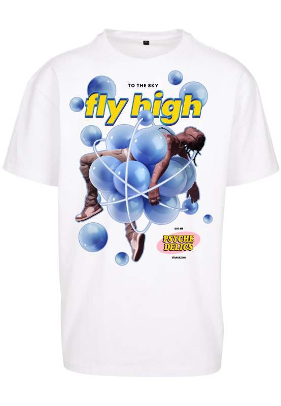 Psychadelic oversize tričko bílé