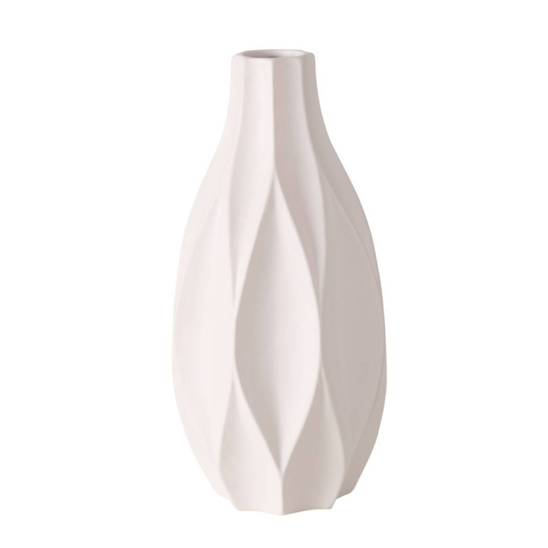 Boltze Home Dekorační váza Avanitka, 30 cm, matná, bílá bílá