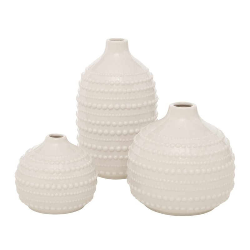 Boltze Home Dekorační váza Meruna, porcelán, 3 kusy béžová