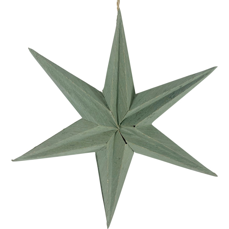 Boltze Home Závěsná dekorace hvězda Kassia, šedo-zelená, pr. 4 cm