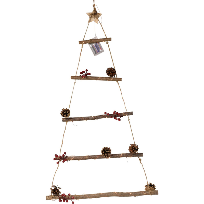 Boltze Home Dekorativní stromek s LED, přírodní, 95 x 50 x 5 cm