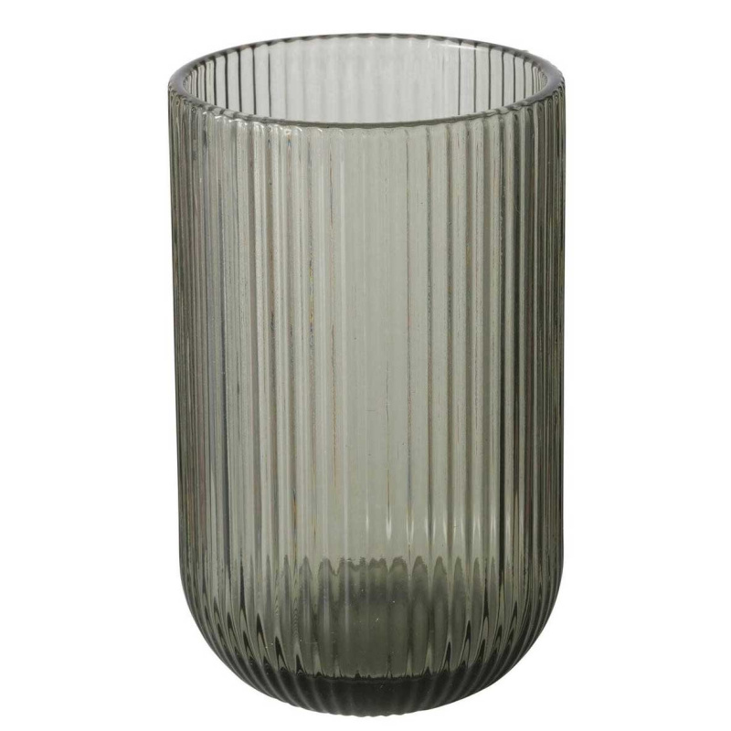 Boltze Home Sklenice na vodu RIGANDO, drážkované sklo, 320 ml, šedá šedá
