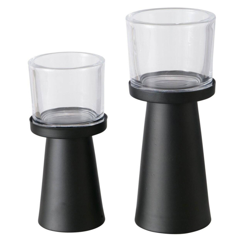 Boltze Home Moderní svícny PIUS, 2 ks, černé černá