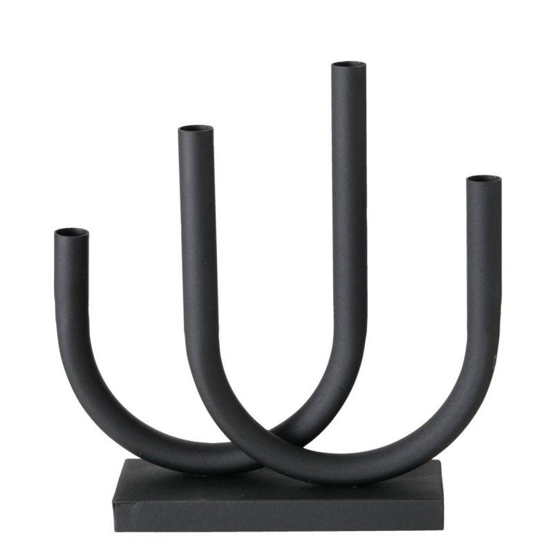 Boltze Home Kovový svícen Tonis, 34 x 33 cm, černý černá