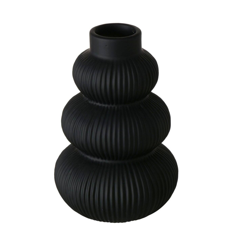Boltze Home Keremická černá váza MAURICE, 21 cm černá