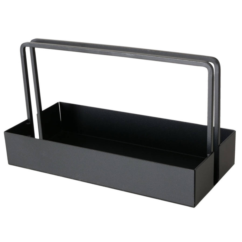 Boltze Home Kovový dekorační tác Como, černý, 14 x 30 cm černá