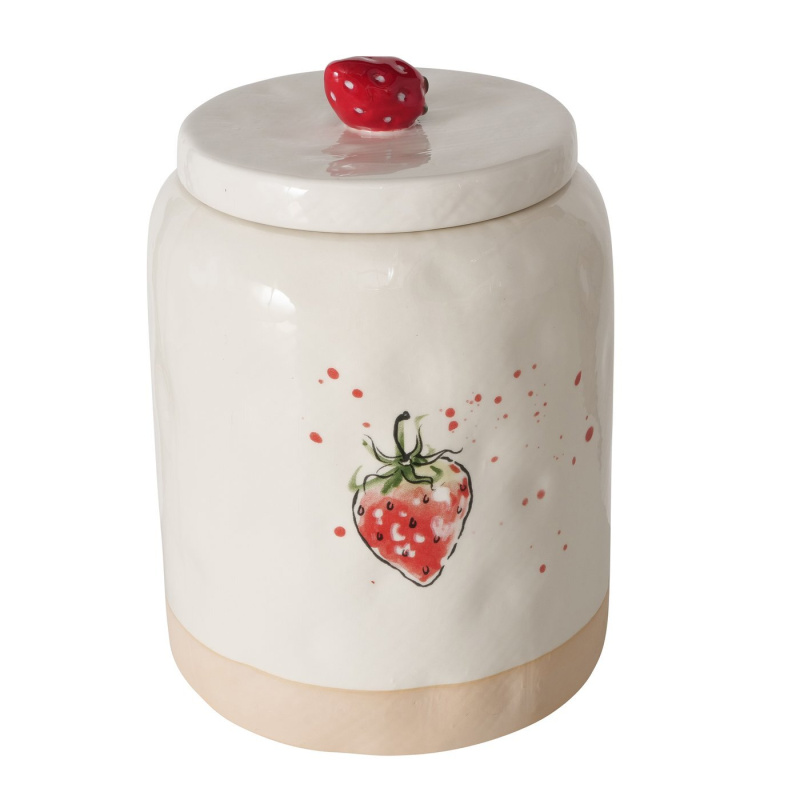 Boltze Home Keramická dóza s víkem do kuchyně STRAWBERRY vícebarevný