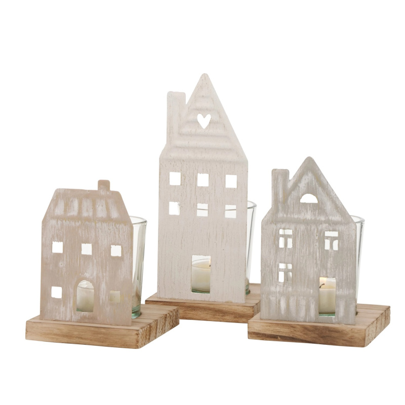 Boltze Svícen domeček různé druhy 12 x 8 cm, 1 ks