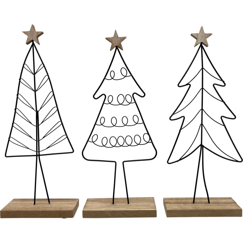 Boltze Vánoční dekorace Nordano, různé druhy, černá-přírodní, 32 x 14 x 6,5 cm