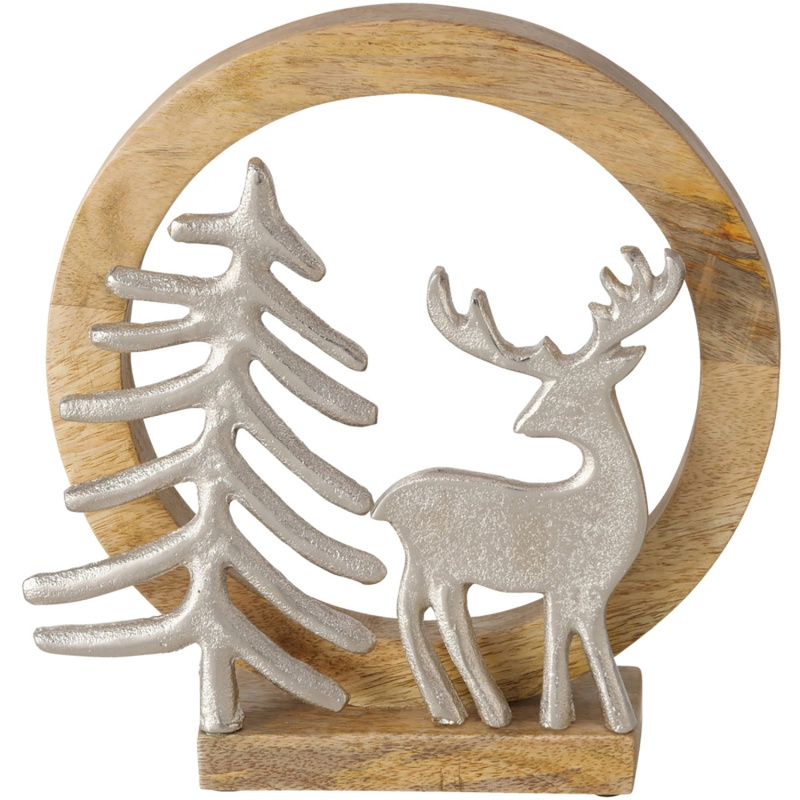 Boltze Dekorace na podstavci Rondor, přírodní, pr. 27 cm