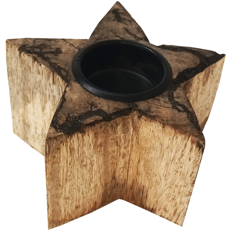 Boltze Svícen na čajovou svíčku Percha M, přírodní, 13 x 9 cm