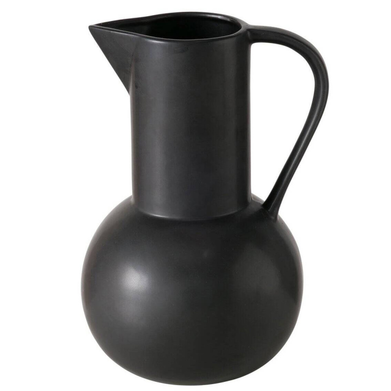 Boltze Home Černý dekorační váza ZUKY, kovová kamenina, výš, 25 cm černá