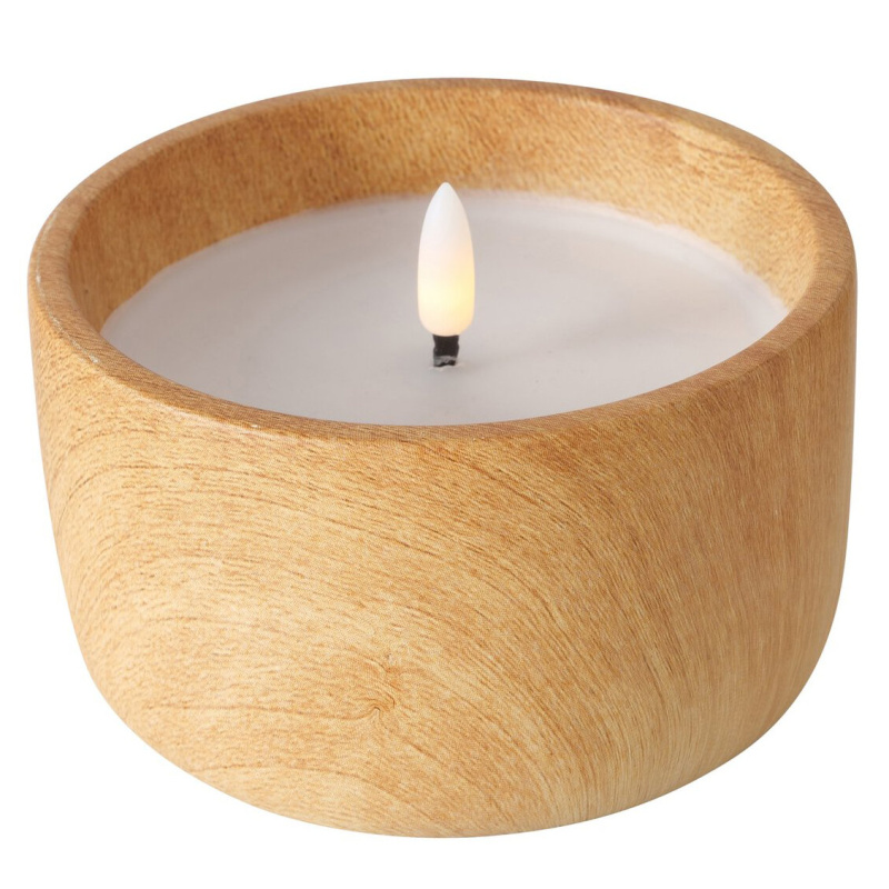 Boltze Home Vosková svíčka LED, YUNA, 8 cm béžová
