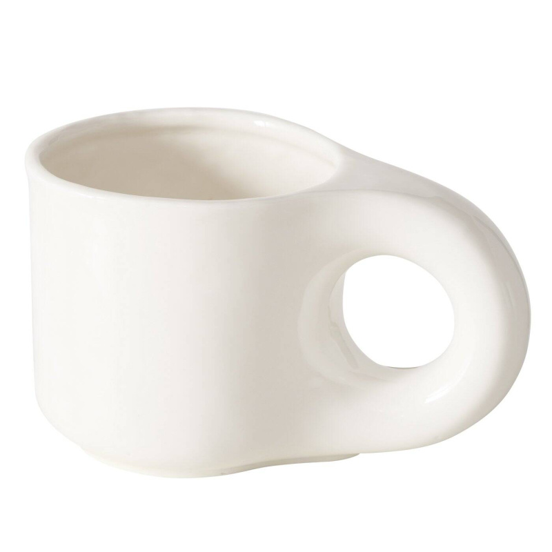 Boltze Home Bílý keramický hrnek THIAGO, šíroké ucho, 250 ml bílá