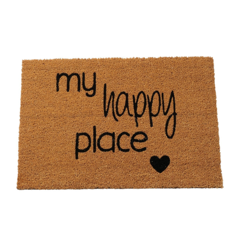 Boltze Home Kokosová rohožka, HAPPY PLACE, 40 x 60 cm hnědý