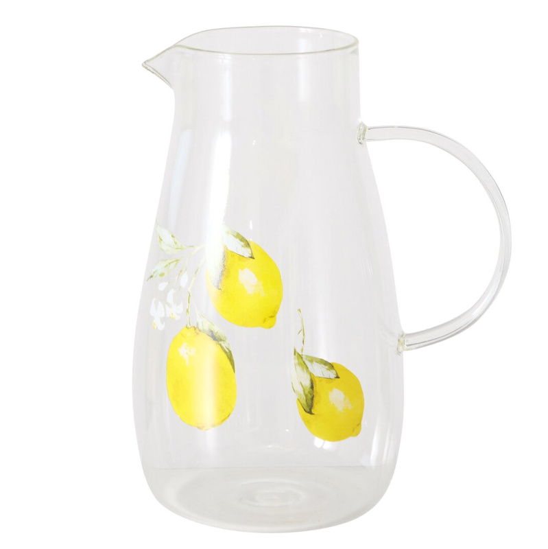 Boltze Skleněný džbán na limonádu CAPRI, výška 21 cm žlutý