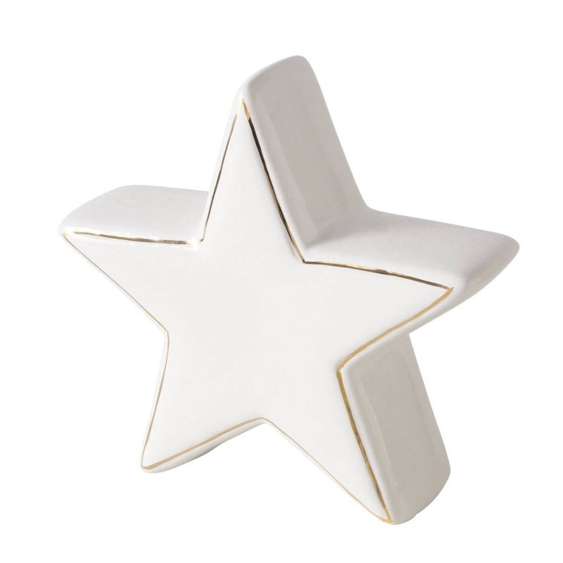 Boltze Home Dekorační figurka hvězdy z přirozeného kamene VILLE, 13 cm bílá