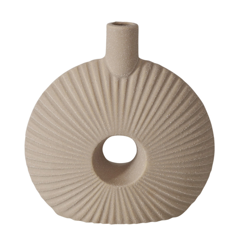 Boltze Keramická váza DANIELA, béžová,19 cm béžová