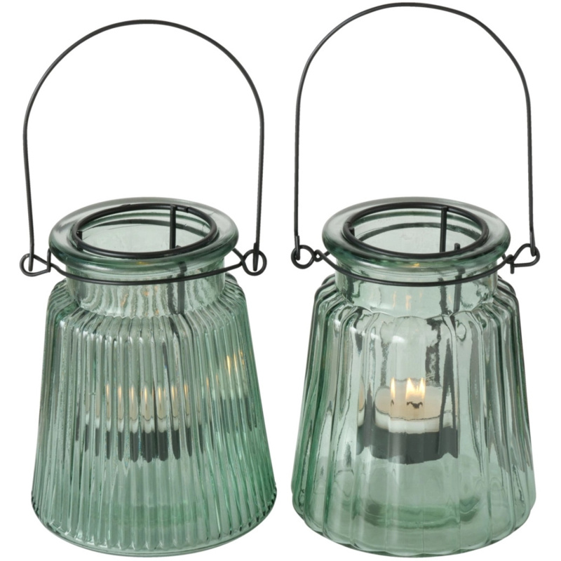 Boltze Svícen na čajovou svíčku zelený různé druhy pr. 12 x 10 cm