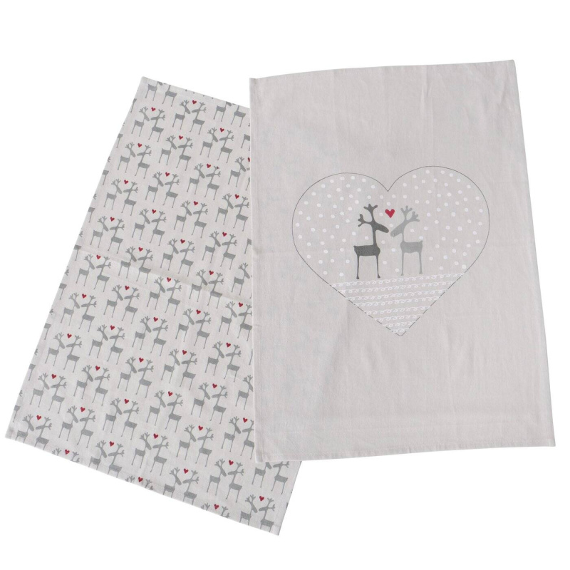 Boltze Home Kuchyňské utěrky s vánočním vzorem LOVELIES, 50 x 70 cm, 2 ks vícebarevná