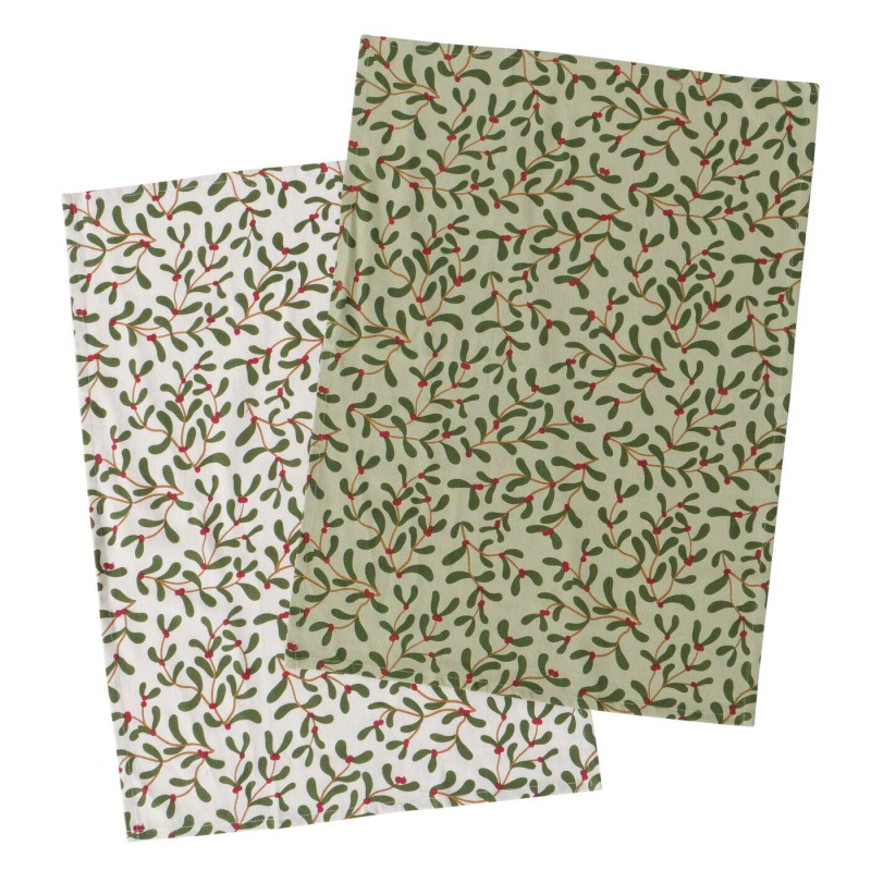Boltze Home Kuchyňské utěrky se vzorem MISTLETOE, 50 x 70 cm, 2 ks vícebarevná