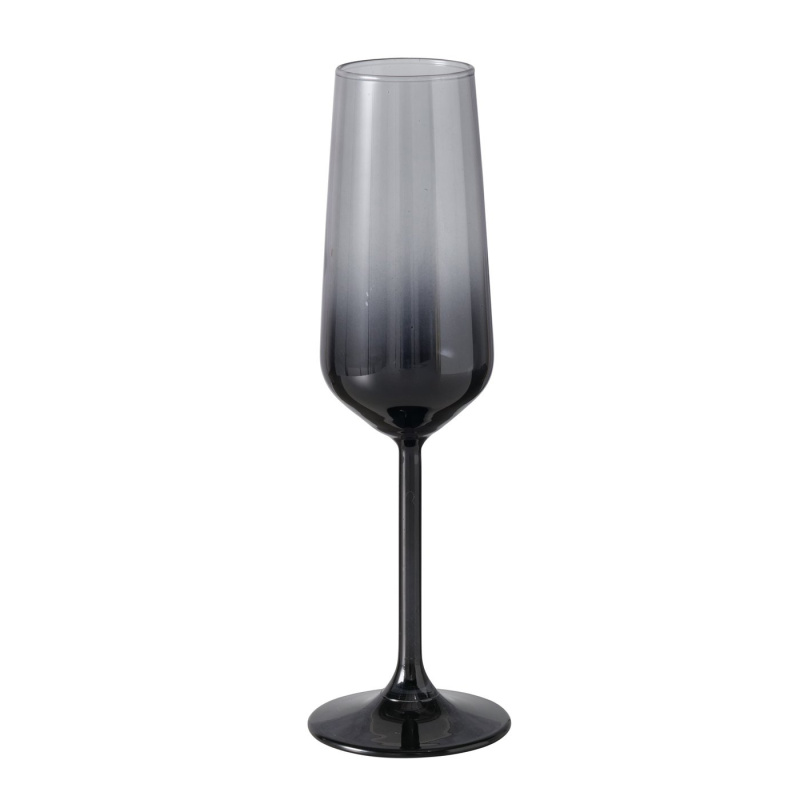 Boltze Home Sklenice na šampaňské z barevného skla, 22,5 cm, MALINIO šedá
