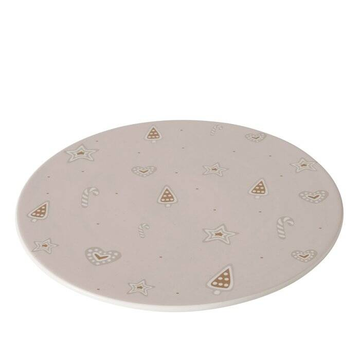 Boltze Home Plochý keramický podnos BAKERY, Ø30 cm šedá