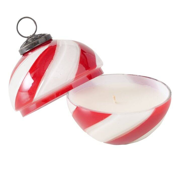 Boltze Home Skleněná svíčka ve tvaru vánoční baňky SUGIS, výš, 10 cm vícebarevný
