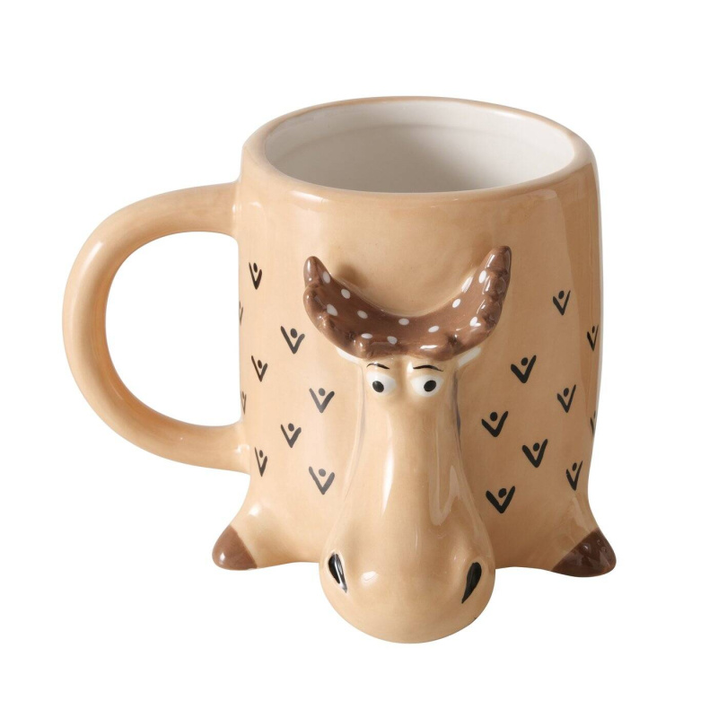 Boltze Home Velký hrnek ve tvaru losa MOOSY, 440 ml béžová