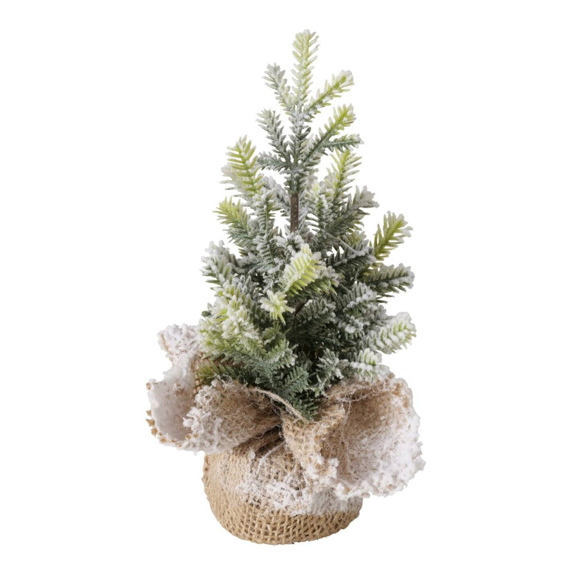 Boltze Home Úmělý vánoční stromeček v jutovém květináči TANNE, 22 cm vícebarevná