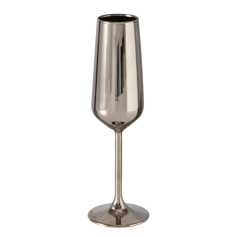 Boltze Home Sklenice na šampaňské, lesklá, ADORA, 195 ml stříbrný