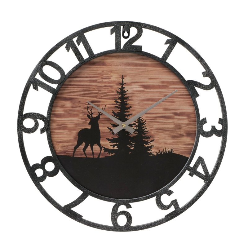 Boltze Home Nástěnné hodiny se zimním motivem, LUDWIG, Ø 45 cm černá 95833