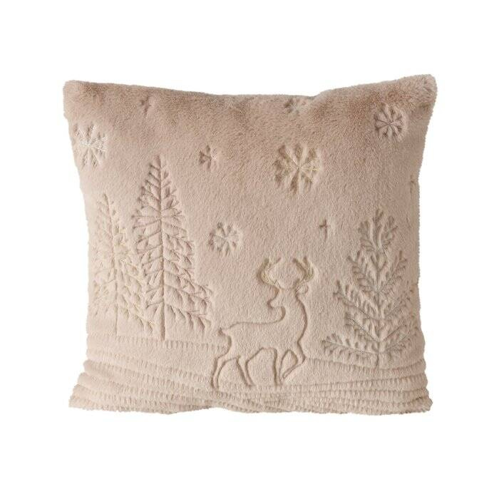 Boltze Home Plyšový polštář s prošívaným vzorem HOPE, 45 x 45 cm béžová