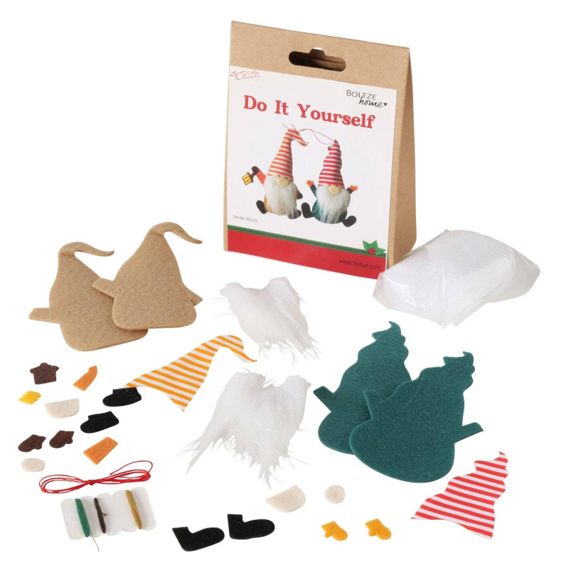 Boltze Home DIY sada pro tvorbu vlastních dekorací, 2 trpaslíci, 15 cm vícebarevná