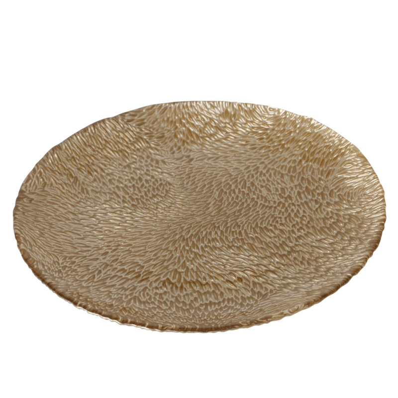 Boltze Dekorativní talíř MARONI, Ø 21 cm, zlatý zlatá