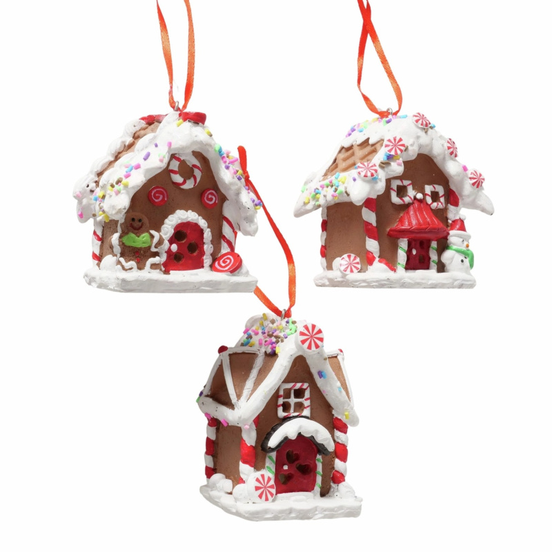 Boltze Závěsná LED dekorace perníková chaloupka Ginger různé druhy 8,4 x 9cm 1ks