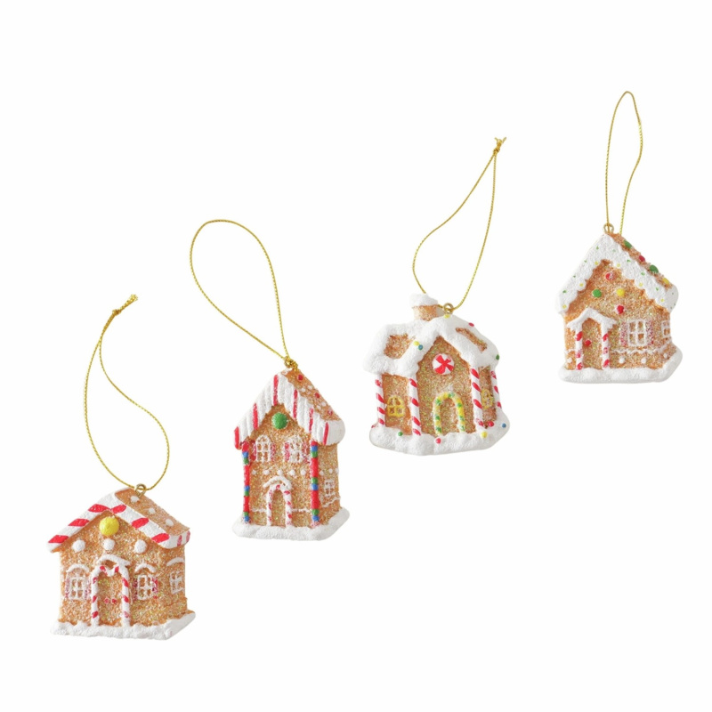 Boltze Závěsná dekorace perníková chaloupka Ginger různé druhy 5,6 x 6,4 cm, 1ks