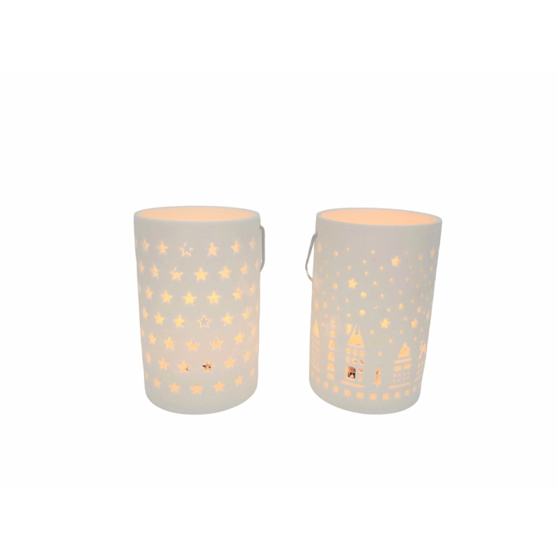 Boltze Svícen různé druhy bílý pr. 8,7 x 13 cm, 1 ks