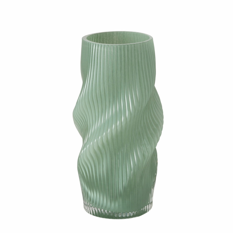 Boltze Skleněná váza VERESE, 30 cm, zelená zelený