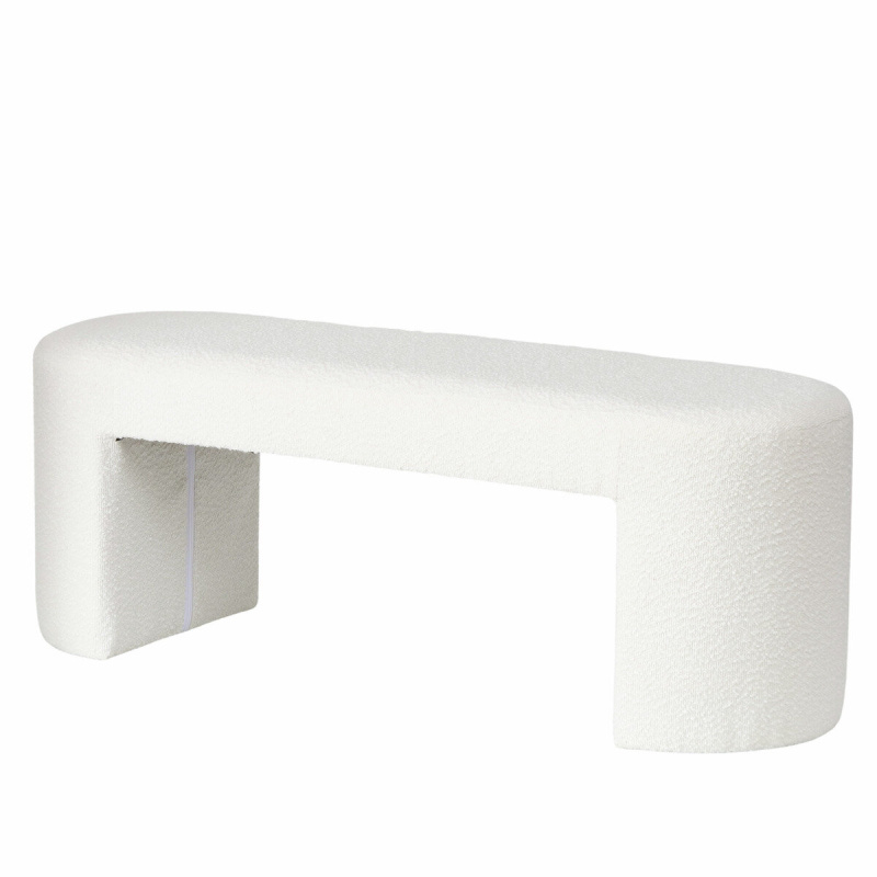 Boltze Lavice SOLIN s plyšovým čalouněním, výška 42 cm bílá