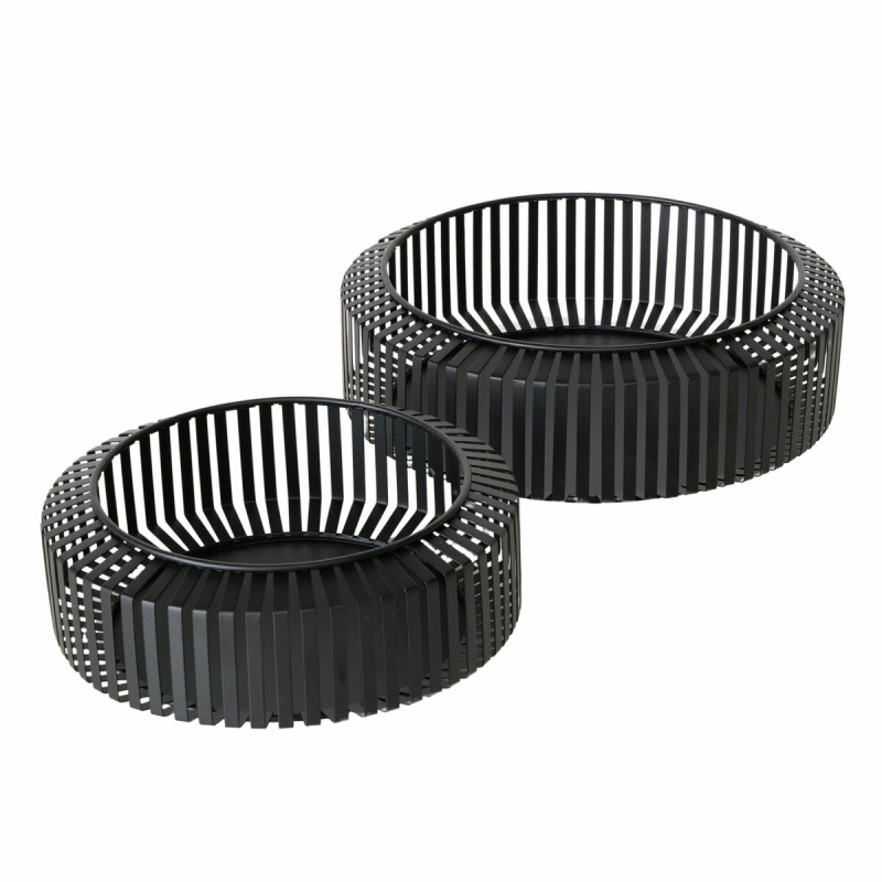 Boltze Dekorativní misky VIKI, kovové, 2 ks, Ø 24-30 cm černá