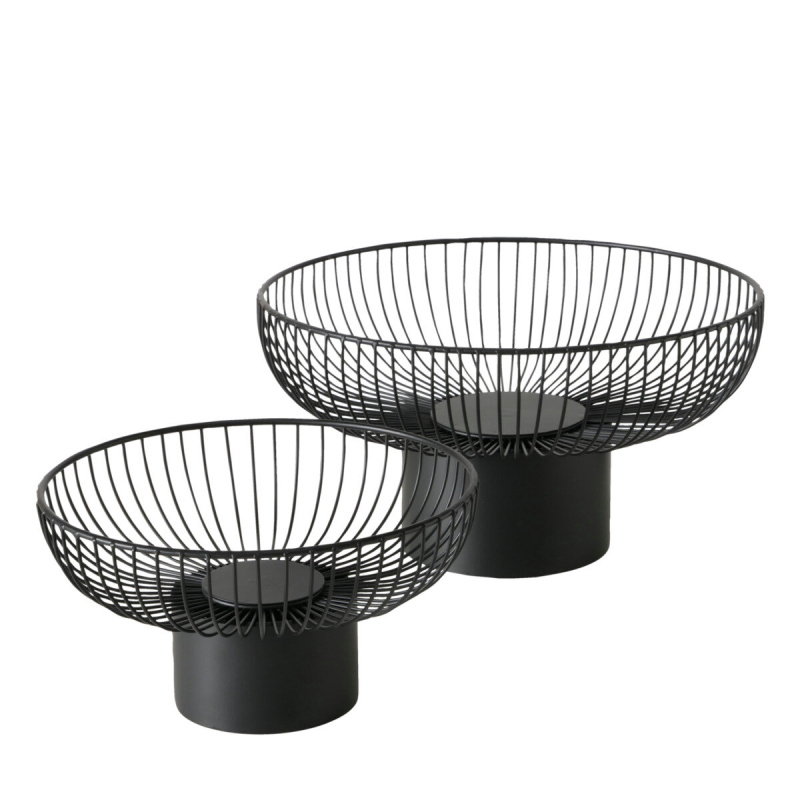 Boltze Kovové košiky na ovoce CINDY, 2 ks, Ø 30-39 cm černá
