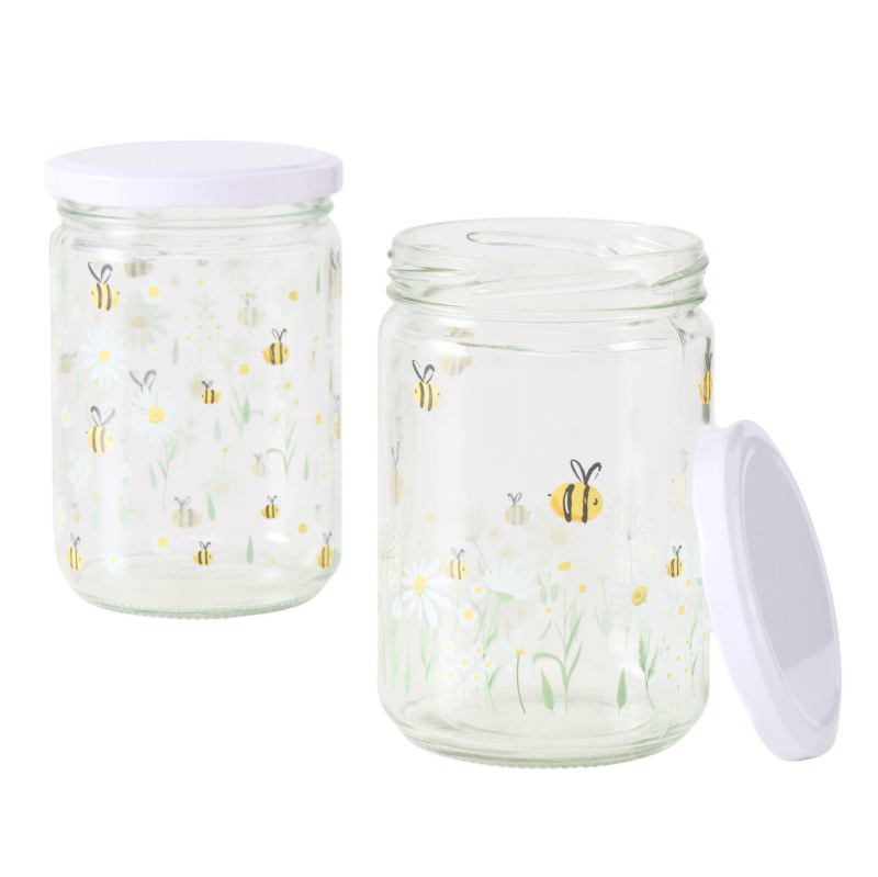 Boltze Sklenice s víčkem na potraviny HONEY, 500 ml, sada 2 ks transparentní