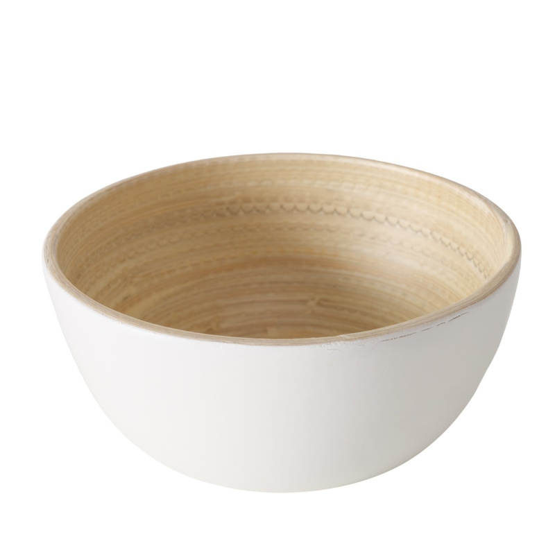 Boltze Home Bambusové misky na přípravu bowl, BAMBO, bílé bílý