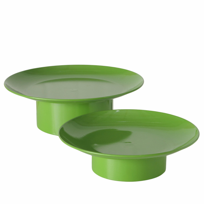 Boltze Kovové etažéry PLANA, 2 ks, Ø 32,5-28 cm, zelené zelená