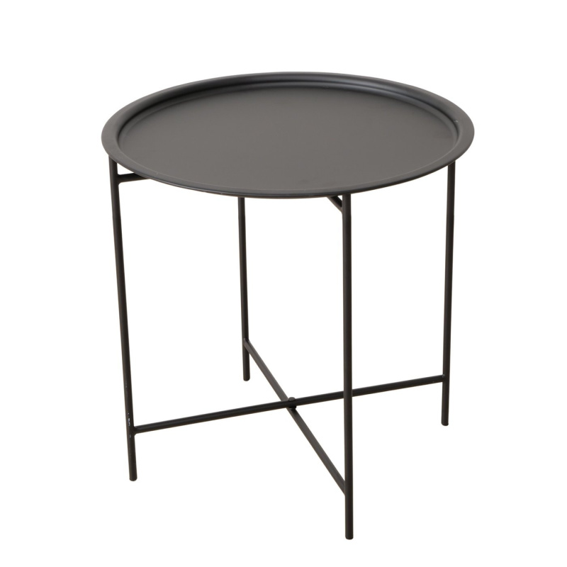 Boltze Odkládací stolek – tác ROCKO, Ø 46 cm černá