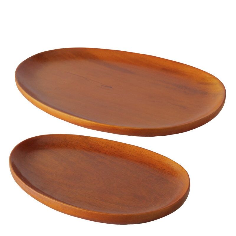 Boltze Sada dřevěných táců TORIN, 20-29 cm oranžová