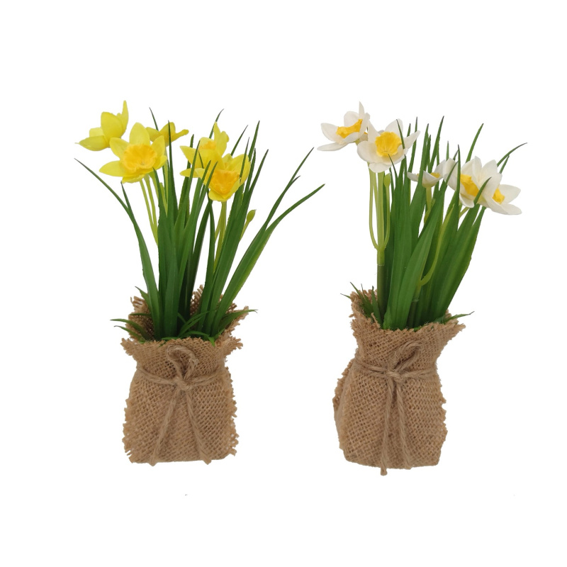 Boltze Umělá rostlina narics v jutovém sáčku různé druhy 19 x 5 x 5 cm, 1 ks