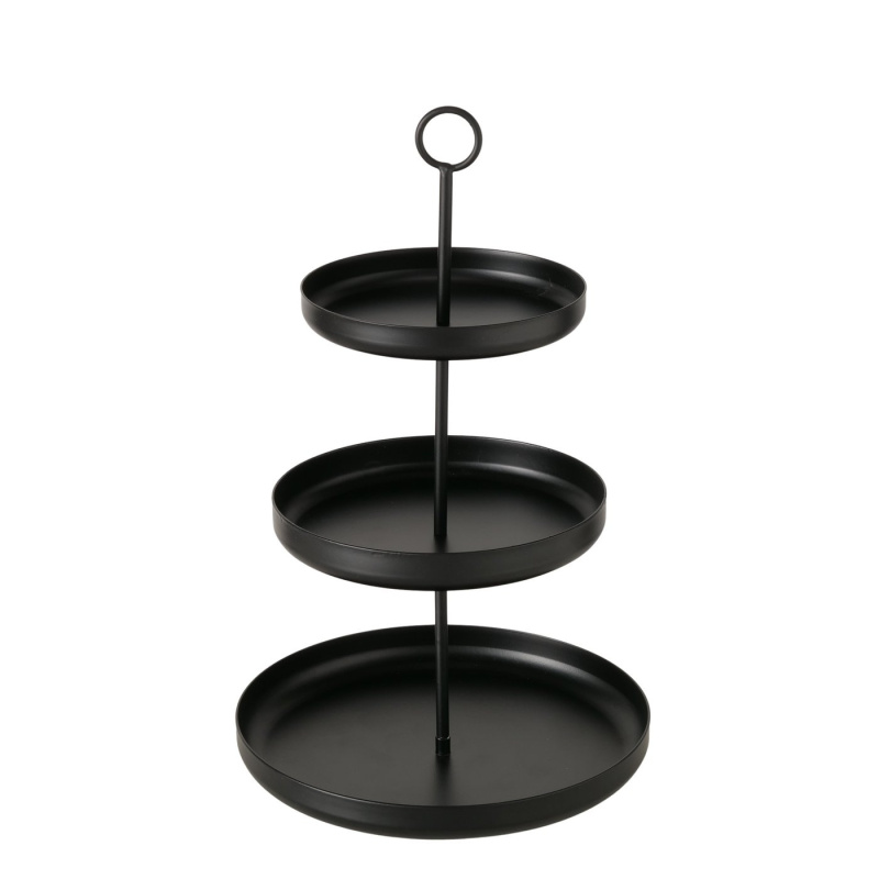 Boltze Home Kovová etažérka CREDO na ovoce, 3 úrovně, výška 32,5 cm černá