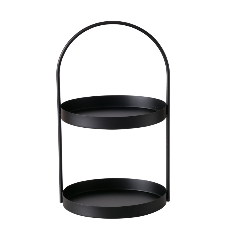 Boltze Home Kovová etažérka JOKO, výška 44 cm, černý černá